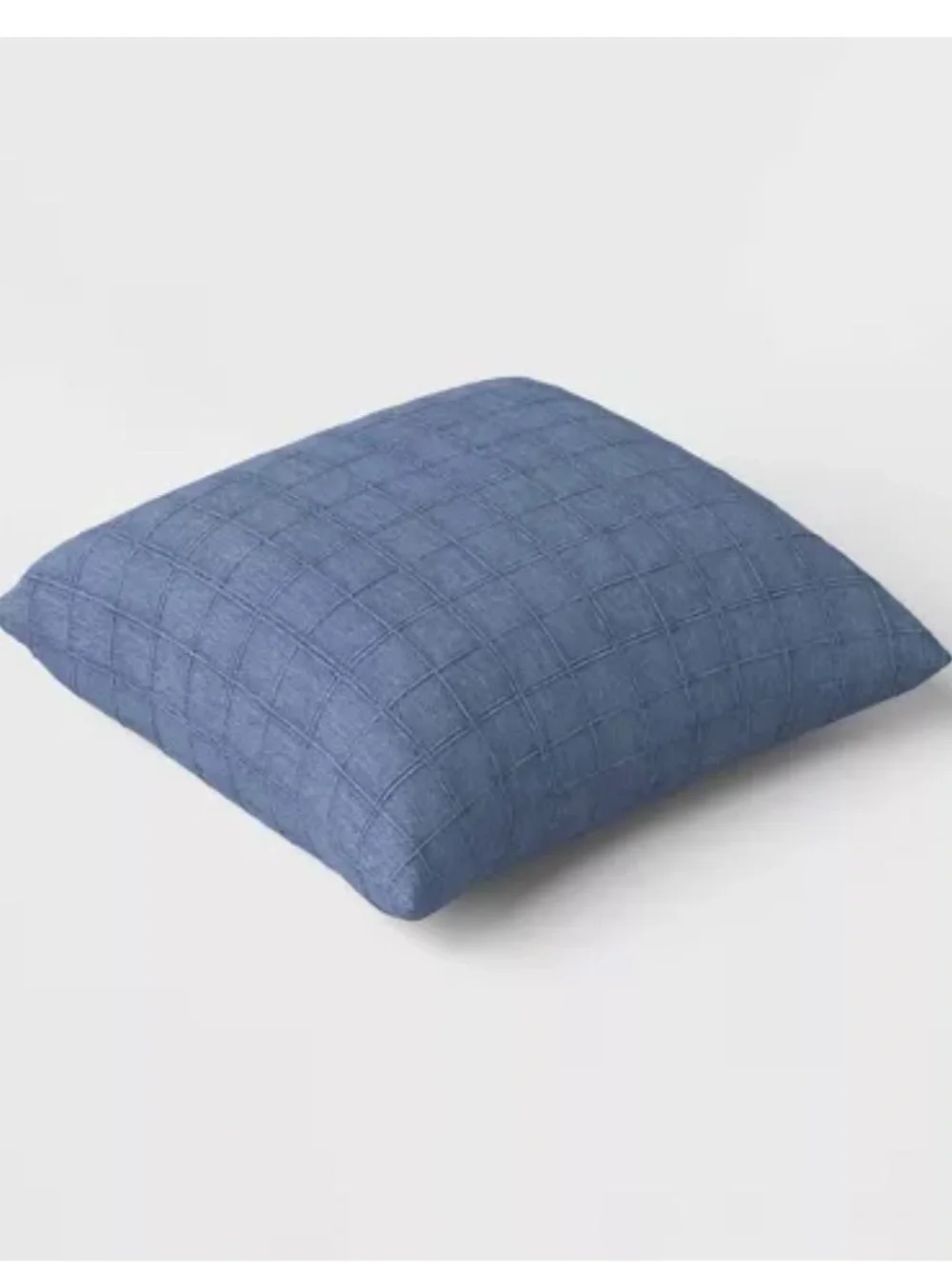 NWT Threshold Oversized Woven Washed Windowpane Square Throw Pillow Blue